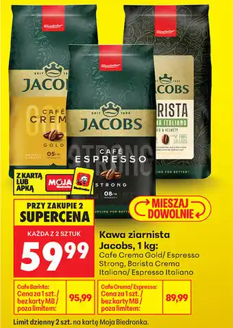 Biedronka Kawa ziarnista Jacobs, 1 kg oferta
