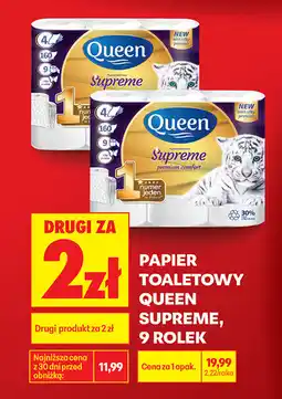 Biedronka PAPIER TOALETOWY QUEEN SUPREME, 9 ROLEK oferta