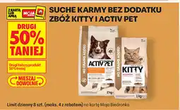 Biedronka Suche karmy bez dodatku zbóż Kitty i Activ Pet oferta