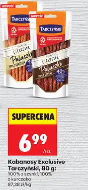 Biedronka Kabanosy Exclusive Tarczyński, 80 g: 100% z szynki, 100% z kurczaka oferta