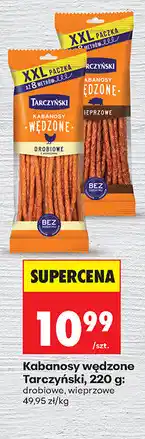 Biedronka Kabanosy wędzone Tarczyński, 220 g: drobiowe, wieprzowe oferta