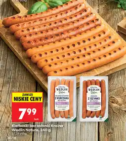 Biedronka Kiełbaski bez osłonki Kraina Wędlin Nature oferta