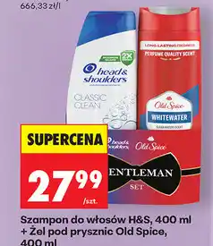 Biedronka Szampon do włosów H&S, 400 ml + Żel pod prysznic Old Spice, 400 ml oferta