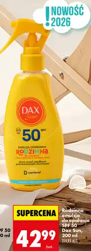 Biedronka Rodzinna emulsja do opalania SPF 50 Dax Sun oferta