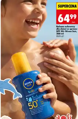 Biedronka Balsam ochronny dla dzieci w sprayu SPF 50+ Nivea Sun, 200 ml oferta