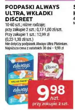 Stokrotka Market Podpaski Always Ultra, Wkładki Discreet oferta
