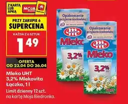 Biedronka Mleko UHT 3,2% Mlekovita Łączka, 1l oferta