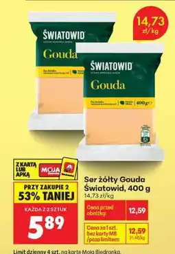 Biedronka Ser żółty Gouda Światowid, 400 g oferta