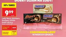 Biedronka Lody Mars, Snickers, Snickers White 6x40-45,6 g oferta