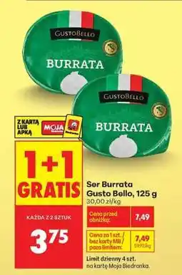 Biedronka Ser Burrata Gusto Bello , 125 g oferta