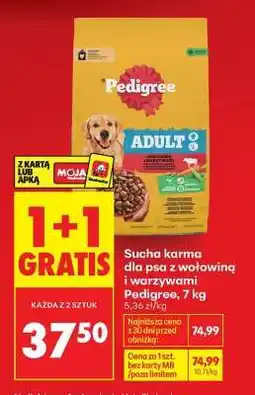 Biedronka Sucha karma dla psa z wołowiną i warzywami Pedigree, 7 kg oferta