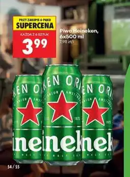 Biedronka Piwo Heineken, 6x500 ml oferta