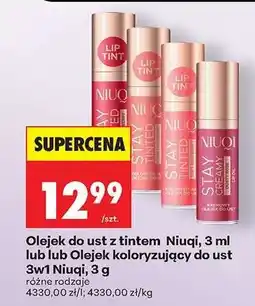 Biedronka Olejek do ust z tintem Niuqi, 3 ml lub lub Olejek koloryzujący do ust 3w1 Niuqi, 3 g oferta