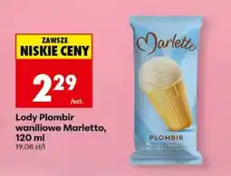 Biedronka Lody Plombir waniliowe Marletto, 120 ml oferta
