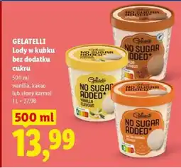 Lidl Gelatelli Lody w kubku bez dodatku cukru oferta