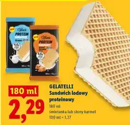 Lidl GELATELLI Sandwich lodowy proteinowy oferta