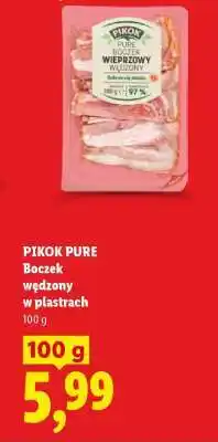 Lidl PIKOK PURE Boczek wędzony w plastrach oferta
