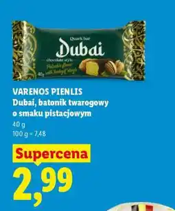 Lidl Dubai, batonik twarogowy o smaku pistacjowym oferta