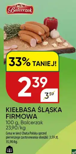 Chata Polska Kiełbasa śląska firmowa balcerzak oferta