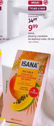Rossmann Isana, plastry z woskiem do depilacji ciała, 20 szt oferta
