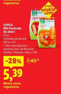 Lidl BIO Ciasteczka dla dzieci orkiszowe Lupilu oferta