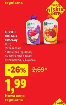 Lidl BIO Mus owocowy Lupilu oferta