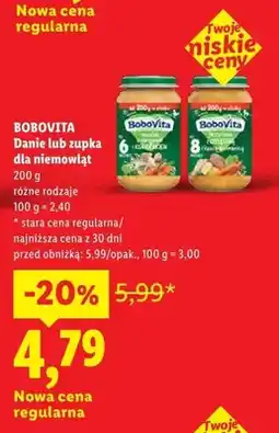 Lidl Danie lub zupka dla niemowląt BoboVita oferta