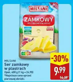 ALDI Ser zamkowy w plastrach Milsani oferta