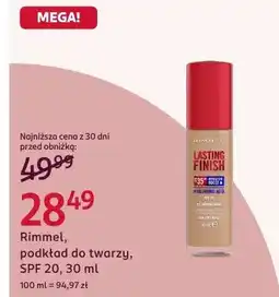 Rossmann Podkład do twarzy Rimmel Lasting Finish SPF 20 oferta