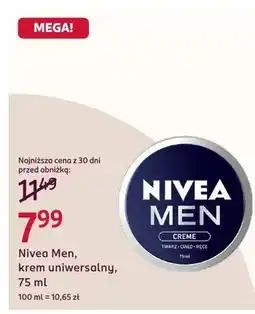 Rossmann Krem uniwersalny Nivea Men Creme oferta