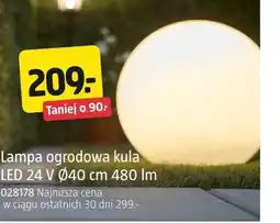 Jula Lampa ogrodowa kula Anslut LED 24V Ø40cm 480lm oferta