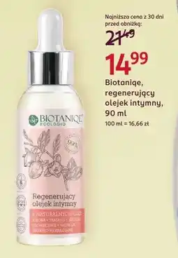 Rossmann Olejek intymny regenerujący Biotaniqe oferta