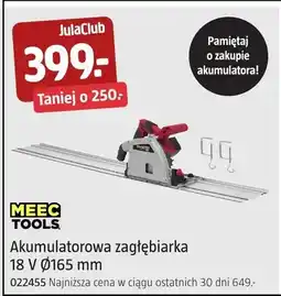 Jula Akumulatorowa zagłębiarka Meec Tools 18V Ø165mm oferta