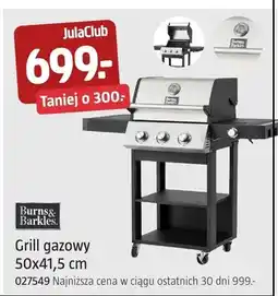 Jula Grill gazowy Burns&Barkles 50x41,5cm 027549 oferta