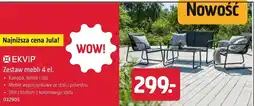 Jula Zestaw mebli ogrodowych Ekvip 4 el. kanapa fotele i stół oferta