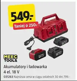 Jula Akumulatory i ładowarka Meec Tools 4 el. 18V oferta