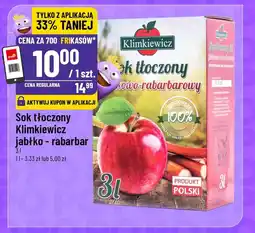 Polomarket Sok tłoczony Klimkiewicz jabłko-rabarbar oferta