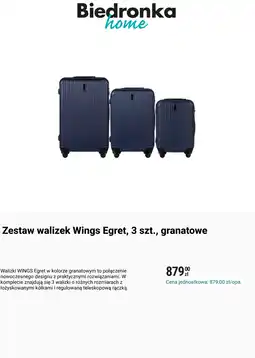 Biedronka Zestaw walizek Wings Egret, 3 szt., granatowe oferta