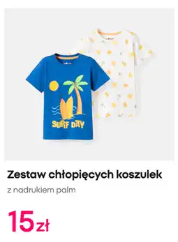Pepco Zestaw chłopięcych koszulek z nadrukiem palm oferta