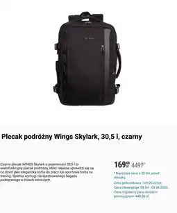 Biedronka Plecak podróżny Wings Skylark, 30,5 l, czarny oferta