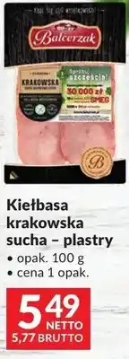 Makro Kiełbasa krakowska sucha – plastry Balcerzak oferta