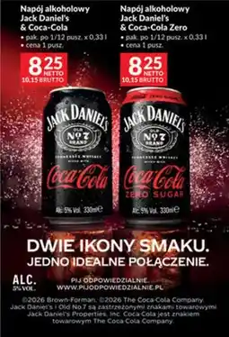 Makro Napój alkoholowy Jack Daniel's & Coca-Cola Zero oferta