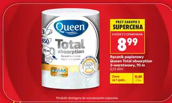 Biedronka Ręcznik papierowy Queen Total absorption 3-warstwowy oferta