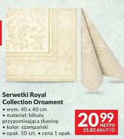 Makro Serwetki Royal Collection Ornament 40x40cm bibuła przypominająca tkaninę kolor szampański oferta
