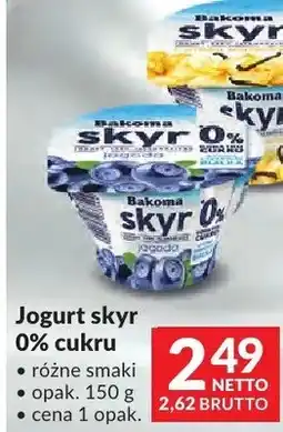 Makro Jogurt skyr 0% cukru Bakoma różne smaki oferta