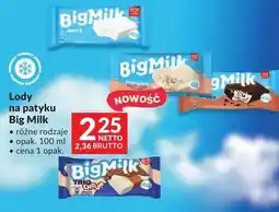 Makro Lody na patyku Big Milk różne rodzaje oferta