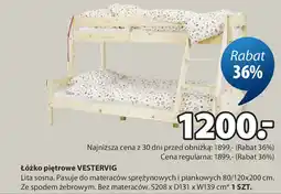JYSK Łóżko piętrowe VESTERVIG oferta