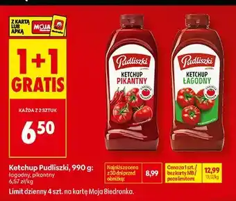 Biedronka Ketchup Pudliszki łagodny oferta
