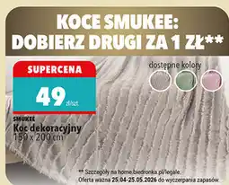 Biedronka Koc dekoracyjny SMUKEE 150 x 200 cm oferta