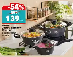 Biedronka MG HOME Zestaw garnków Marble 6 elementów czarne oferta